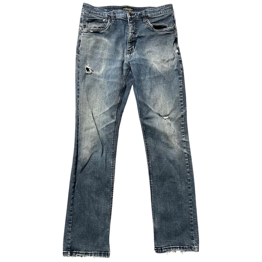 Urban Star Premium Apparel Straight Leg Distressed Jeans Medium Wash 31x31